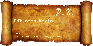 Pénzes Kevin névjegykártya